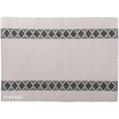 SCANquilt prostírání Rib bordura kosočtverce naturčerná 30x45cm
