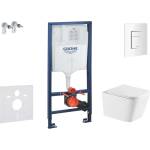 GROHE Rapid SL - Комплект за вграждане в стена, тоалетна чиния Arkas I и седалка с плавно затваряне, бутон Skate Cosmopolitan, алпийско бяло SANI11BA3115 (SANI11BA3115)