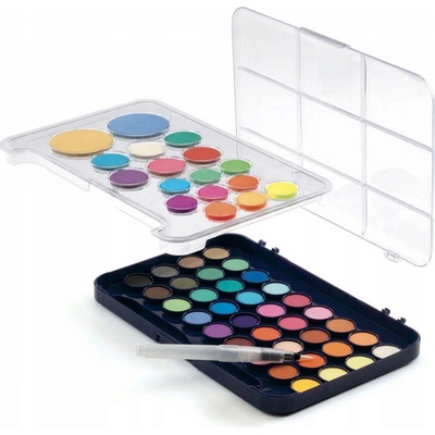 Djeco Sada 50 vodových barev + štětec se zásobníkem na vodu – Zboží Mobilmania