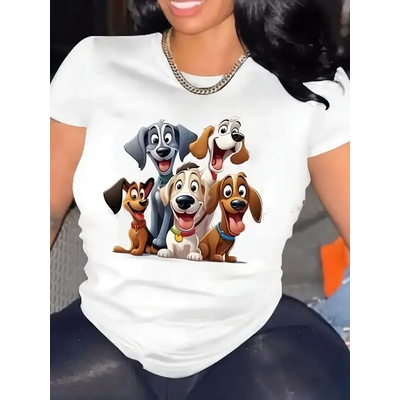 Тениска с принт Кученца