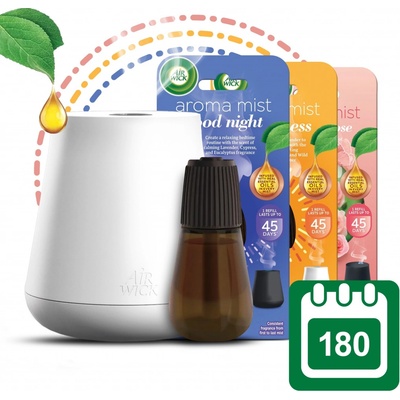 Air Wick Aqua Mist Air Wick Aroma Mist Happiness aroma difuzér s náplní 20 ml + Air Wick Aroma Mist Happiness náplň do aroma difuzérů 20 ml + Air Wick Aroma Mist Good Night náplň do aroma difuzérů 20