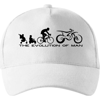 Evolution of man Enduro so zahnutým šiltom a látkovou sponou Biela