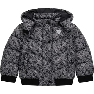 GUESS Спортно зимно яке за мини момиче в черен цвят покрито с лога Guess
