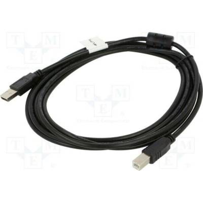 Lanberg CA-USBA-11CC-0030-BK USB 2.0, USB A vidlice,USB B vidlice, zlacený, 3m, černý
