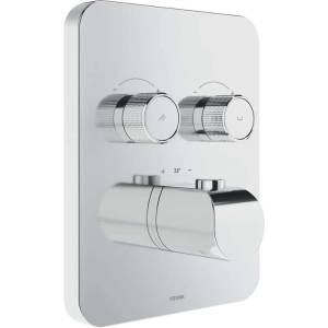RAVAK Flat - Термостатичен смесител за скрит монтаж FL 063.00CR. O2. RB072, за 2 уреда, хром X070747 (X070747)