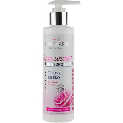 VIVACO Vivapharm Rose Water tělové mléko s růžovou vodou 200 ml