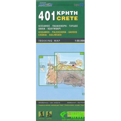 mapa Crete-Kissamos Chania Paleochora Gavdos Kolimvari Krét