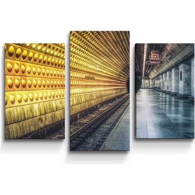 Sablio Obraz - 3-dílný Pražské metro - 75x50 cm
