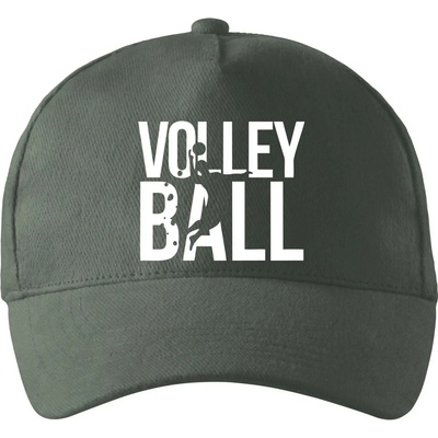 Volleyball nápis so zahnutým šiltom a mosaznou sponou Tm. bridlica šedozelená