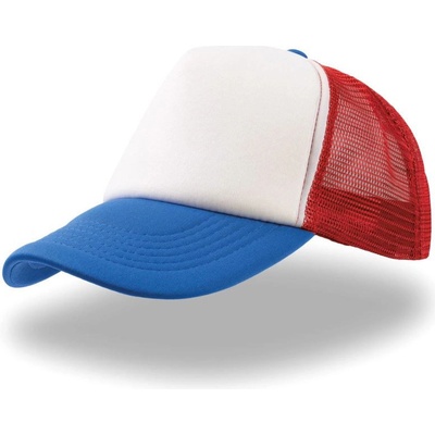 Atlantis Headwear Rapper 5 panelová síťovaná COT-332070p9699 Bílá/červená/modrá