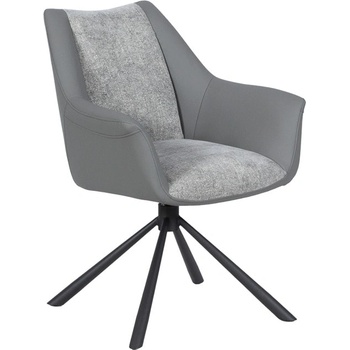 Image 1 of Carmen Трапезен стол Carmen TEMPE, до 120кг. макс. тегло, дамаска/силиконова кожа, праховобоядисана метална база, въртене на 360°, тъмносив (bt-3532355)