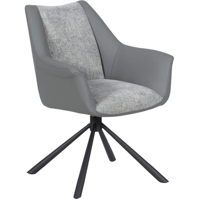 Carmen Трапезен стол Carmen TEMPE, до 120кг. макс. тегло, дамаска/силиконова кожа, праховобоядисана метална база, въртене на 360°, тъмносив (bt-3532355)