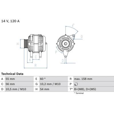 Alternátor BOSCH 0 986 047 330 (0986047330)
