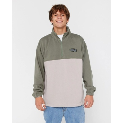Rip Curl HERITAGE OVAL 1/4 ZIP CREW Cactus Green