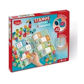 Maped Creativ Colorful Stamps Letters and Animals