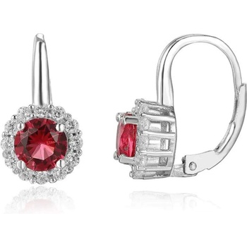 Silenti Jewelry Сребърни обеци "Палитра" - Червен