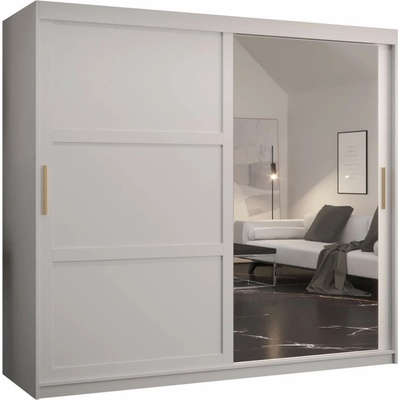 Wilsondo so zrkadlom Ramiro II 180 x 200 cm biela