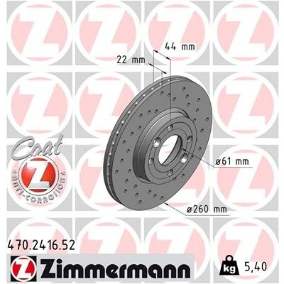Brzdový kotúč ZIMMERMANN 470.2416.52 (470241652)