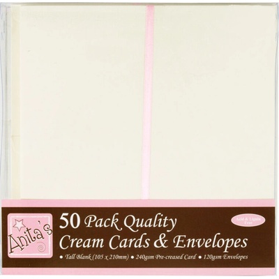 WEST DESIGN 10,5x21cm přání a obálky 50ks (240g/m2) krémové