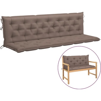 vidaXL Възглавница за градинска пейка таупе 200x(50+50)x7 см оксфорд (315048)