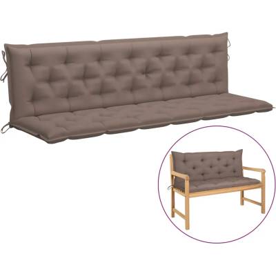 vidaXL Възглавница за градинска пейка таупе 200x(50+50)x7 см оксфорд (315048)