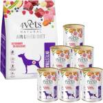 4Vets NATURAL Gastro Intestinal суха храна за кучета с храносмилателни проблеми 1кг + влажна храна 6x400g