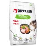 ONTARIO HAIRBALL Adult duck chicken cat food - суха храна за котки, срещу космени топки, с пилешко месо и патица 0, 4 кг, Чехия 213-10123