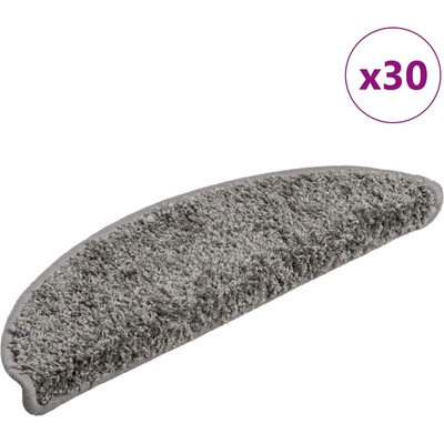 vidaXL Изтривалки за стълби, 30 бр. , 56x17x3 см, сиви, полукръгли (3365799)
