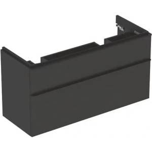 Geberit Долен шкаф за двойна окачена мивка Geberit Smyle Square тъмносива лава 2 чекмеджета 119 см (500.356.JK.1)