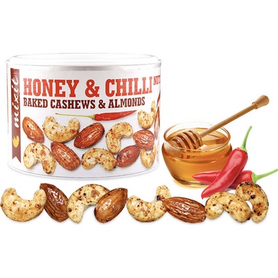 Mixit Směs ořechů s medem a chilli OŘÍŠKY Z PECE dóza 140 g