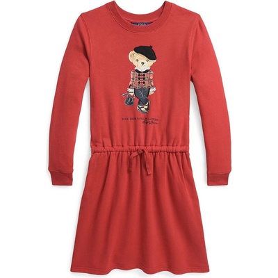 Ralph Lauren Детска рокля Polo Ralph Lauren в червено къса разкроена (313920454001)