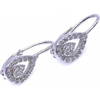 Jan Kos jewellery stříbrné náušnice s bílým kamenem 12110834