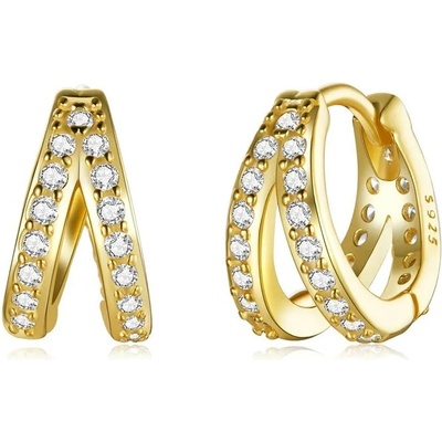 Grace Silver Jewellery stříbrné náušnice se zirkony Roxana Gold E-SCE1187-B/148 zlatá