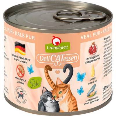 GranataPet pro kočky DeliCATessen čisté telecí maso 6 x 200 g