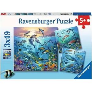 Ravensburger Детски пъзел Ravensburger 3 x 49 части - Живот в океана (5149) - ozone