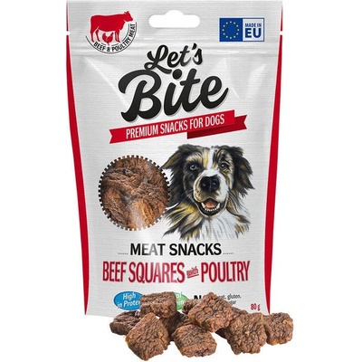 Brit Let's Bite Meat Snacks Beef Squares with Poultry 80 g – Zboží Mobilmania