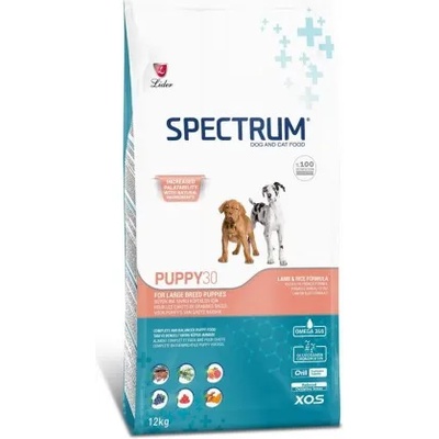 LIDER Spectrum Puppy Food Large Breed Puppy 30 - Пълноценна храна за подрастващи кученца от едри породи на възраст от 2 до 14 месеца, с пилешко месо - 12 кг, Турция