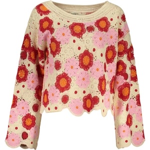 Desigual Дамски пуловер desigual, Размер s, Цвят Бежов (26swjf38_be1001)