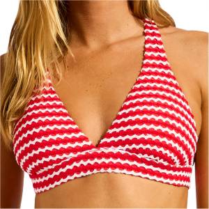 Seafolly Дамско бикини горнище Seafolly Women's Multi Fit Longline Tri Bikini top - Chilli Red / White - размер 44 (EU) (150-5732-0217)