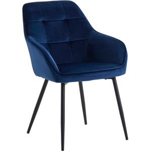 Unique Furniture Тъмносини тапицирани трапезни столове в комплект с подлакътници 2 бр. Nolan Square - Unique Furniture (50800005)