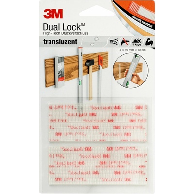 Zips suchý transparentý 4 x 19mm x 10cm 3M SJ3560 Dual Lock