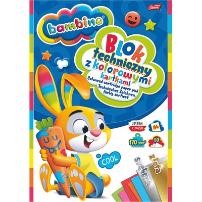 Skicár farebný Bambino, 10l., A4, 170g
