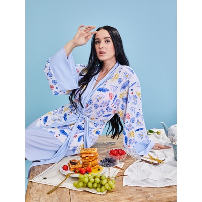 ZOOT. collab Дамски халат с цветя в синьо от BESKY by ZOOT Collection ZOOT. collab | Sin | ЖЕНИ | XL