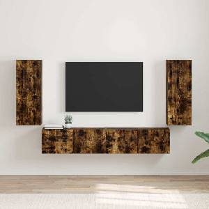 vidaXL TV стенен шкаф 2 бр. Димян дъб Инженерна дървесина (892300)