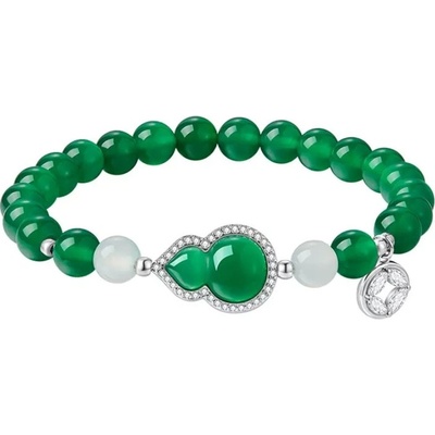 JAY Korálkový náramek Yu achát symbol malé tykve JAY-9208 Zelená