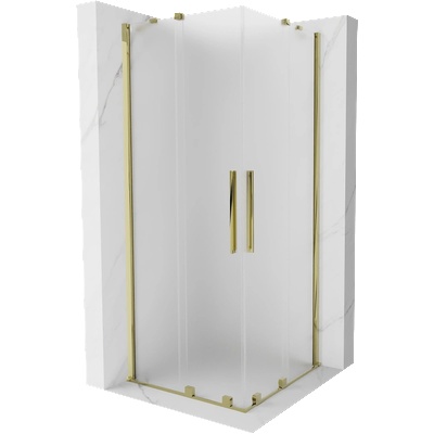 Mexen Velar Двойна плъзгаща се душ кабина 80 x 80 см, скреж, злато - 871-080-080-32-50 (871-080-080-32-50)