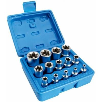 Asta Nástrčné klíče, E-Torx, E4 - E24, 1/4", 3/8'', 1/2'', 14 ks - S-P14ES
