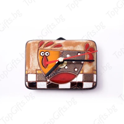 Стенен керамичен часовник правоъгълен