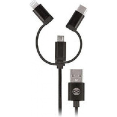 Forever DATAPIP5-MICBKK 3v1 USB microUSB/UCB-C/lightning, 1m