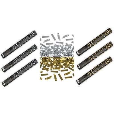 Konfety 40 cm ZLATÉ metalické 3ks STŘÍBRNÉ metalické 3 ks PARTYKONF – Hledejceny.cz